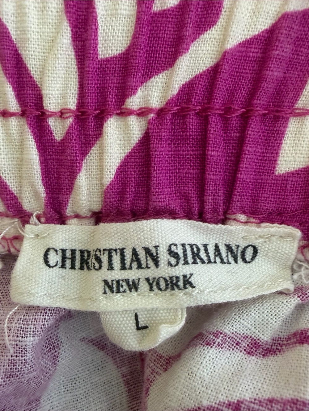 Christian Siriano Women Sz L Pink Linen Blend Wide Leg Palazzo Pants Boho Indie - Picture 8 of 10